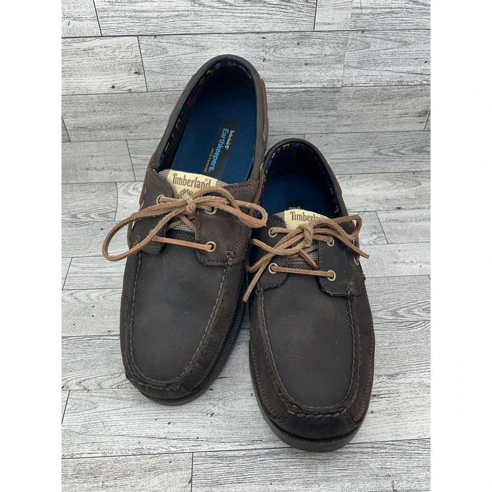 Timberland Earthkeepers Mens Size‎ 11.5M Brown Leather Boat Shoes Anti Fatigue
